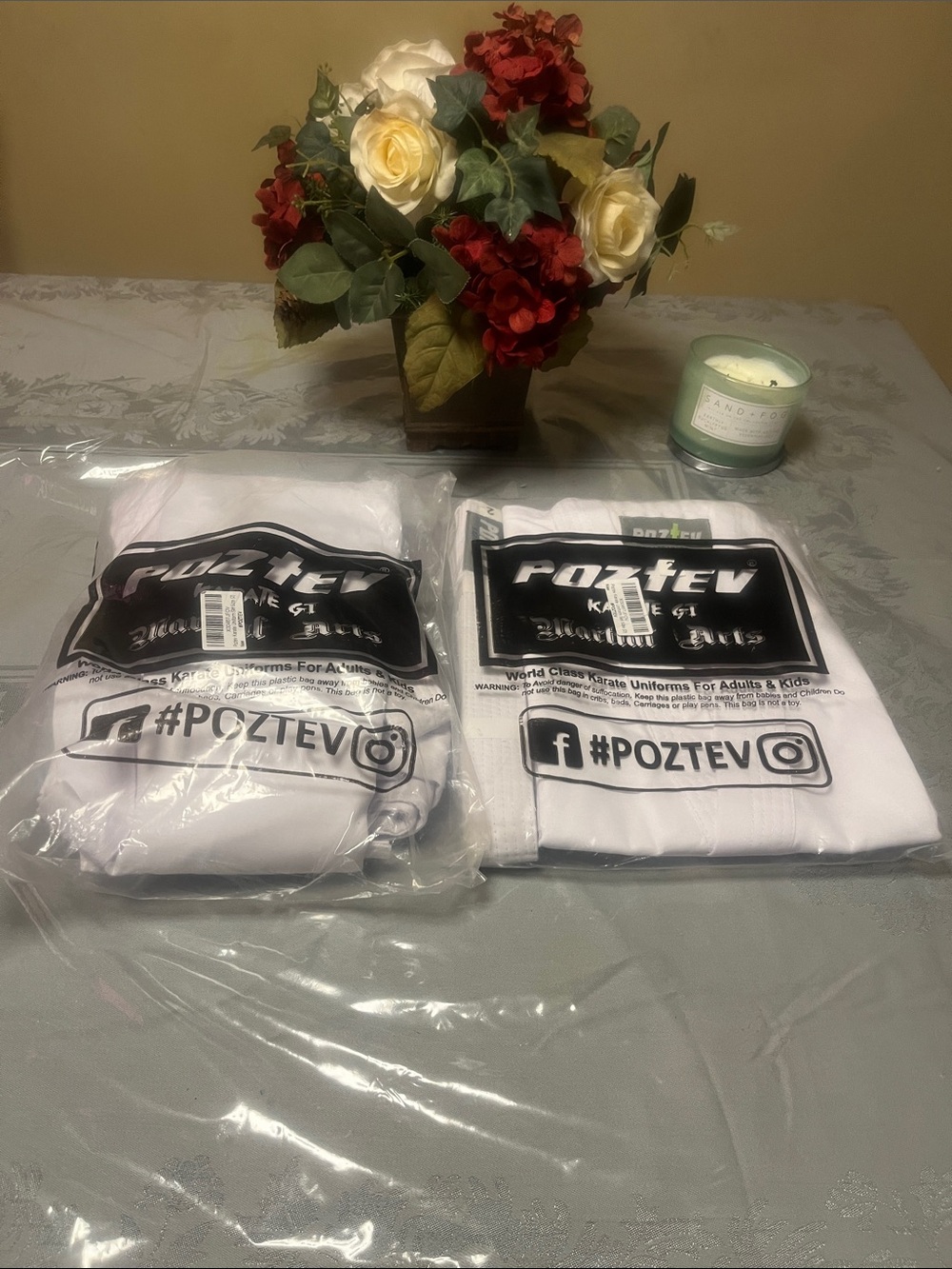 POZTEV White Martial Arts Uniforms (2 Pairs) (New)